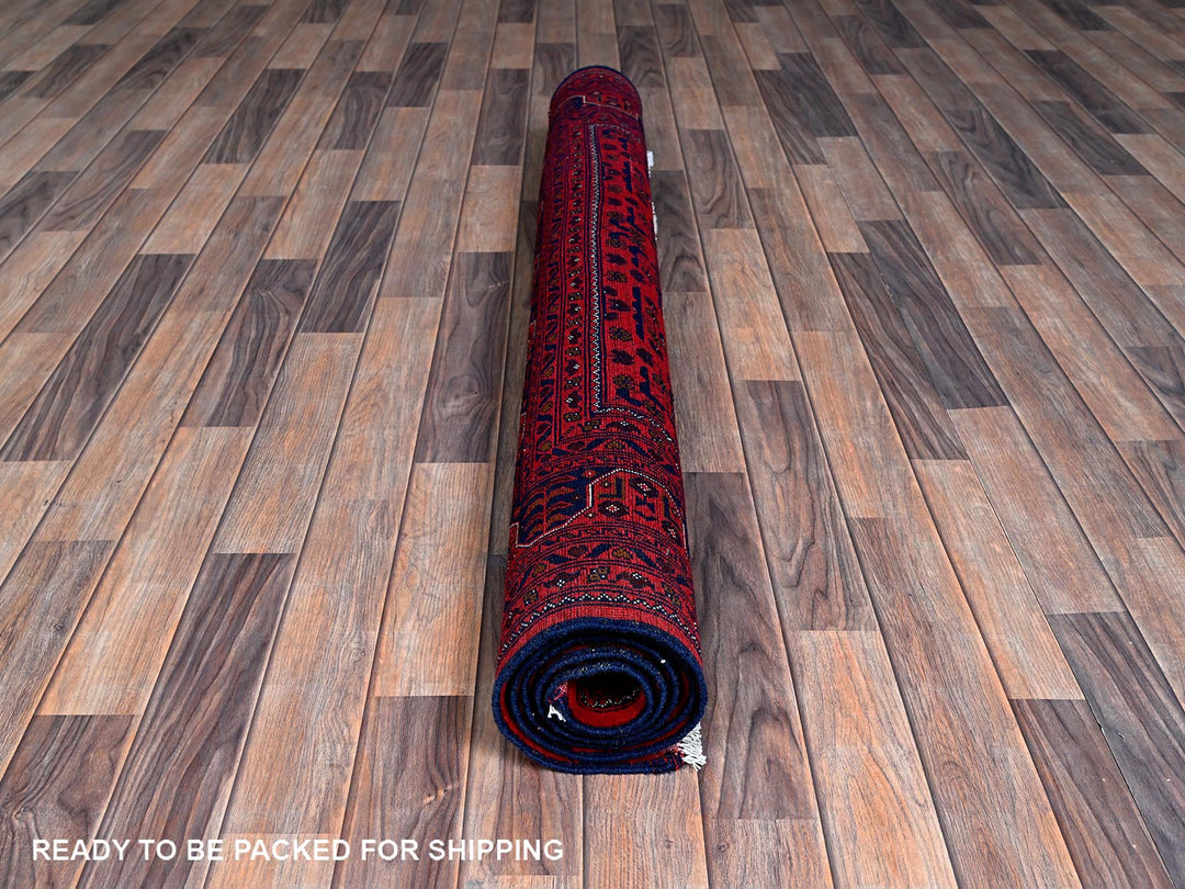 4'11" x 6'4" New Hand Knotted Red Wool Rectangle Oriental Rug - MOA102662