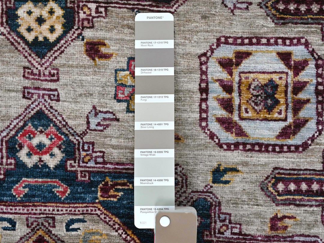 4'1" x 5'10" New Hand Knotted Grey Wool Rectangle Oriental Rug - MOA10266306