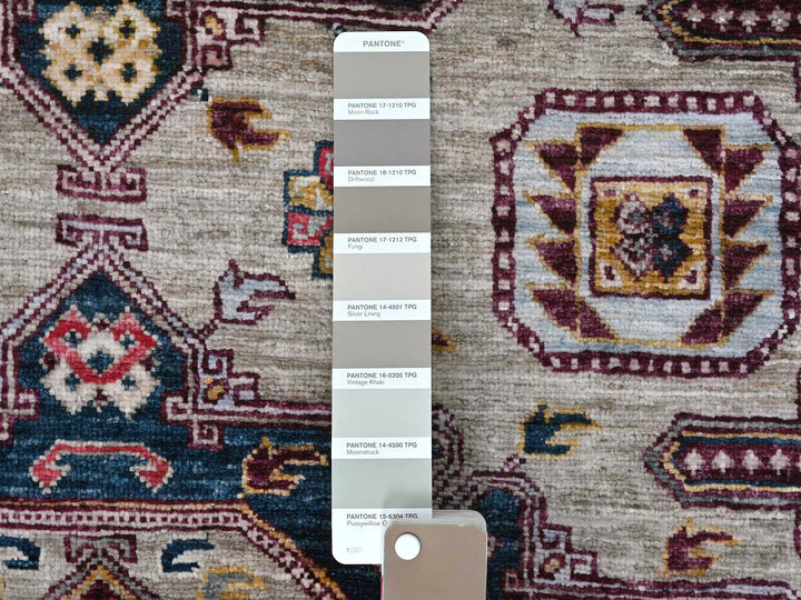 4'1" x 5'10" New Hand Knotted Grey Wool Rectangle Oriental Rug - MOA10266306