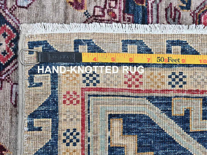 4'1" x 5'10" New Hand Knotted Grey Wool Rectangle Oriental Rug - MOA10266306