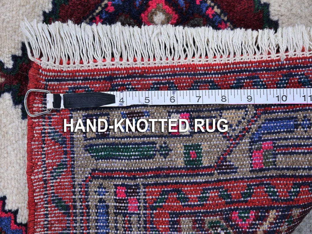 2'8" x 4'1" Vintage Hand Knotted Ivory Wool Rectangle Oriental Rug - MOA10266320