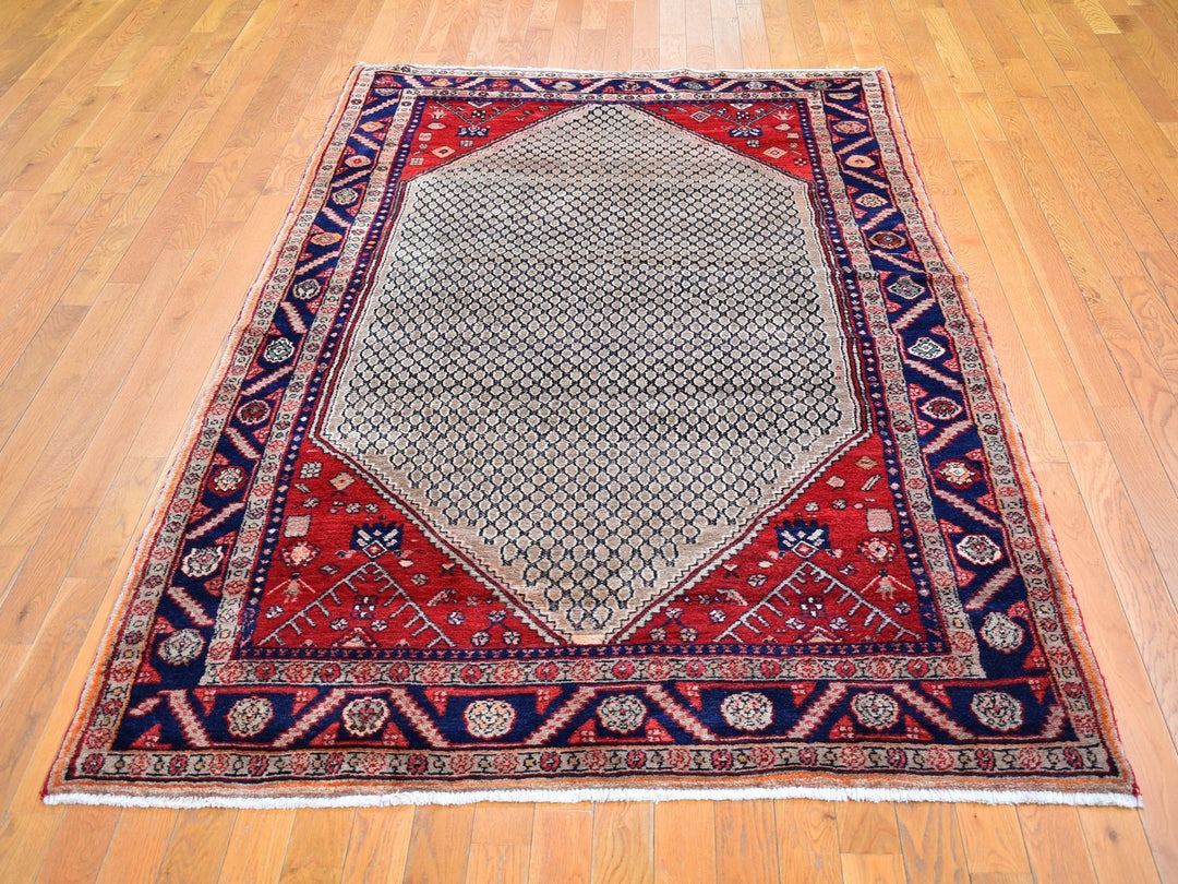 5'2" x 8'8" Vintage Hand Knotted Brown Wool Rectangle Oriental Rug - MOA10266324