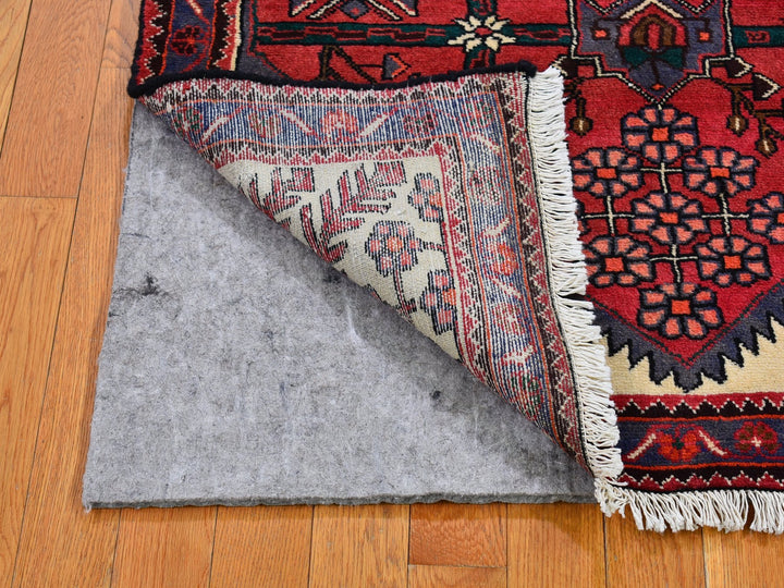 3'5" x 4'10" Vintage Hand Knotted Red Wool Rectangle Oriental Rug - MOA10266326