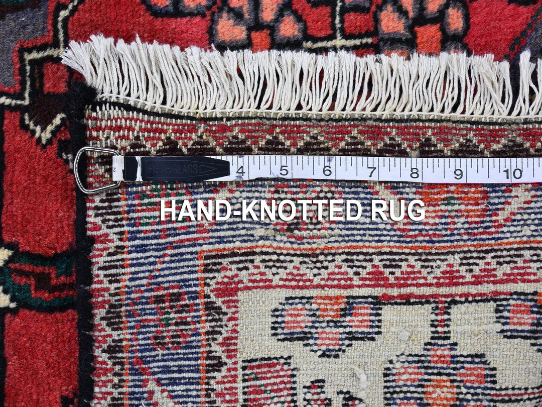 3'5" x 4'10" Vintage Hand Knotted Red Wool Rectangle Oriental Rug - MOA10266326
