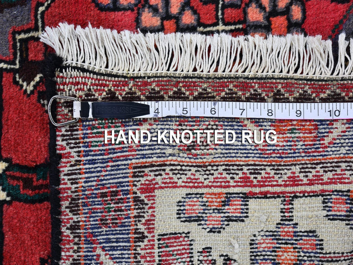3'5" x 4'10" Vintage Hand Knotted Red Wool Rectangle Oriental Rug - MOA10266326