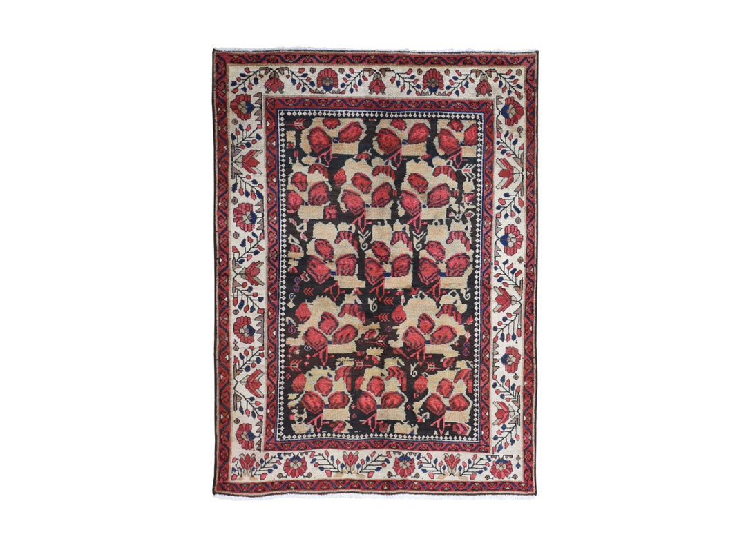4'5" x 6'1" Vintage Hand Knotted Beige Wool Rectangle Oriental Rug - MOA10266328