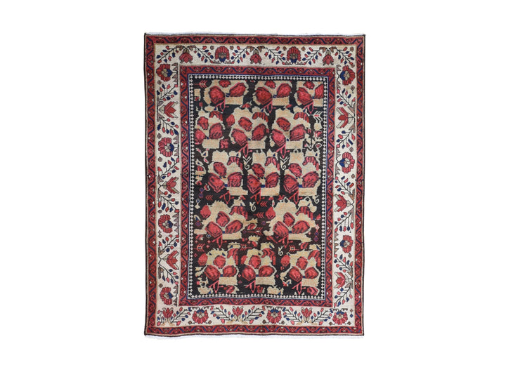 4'5" x 6'1" Vintage Hand Knotted Beige Wool Rectangle Oriental Rug - MOA10266328