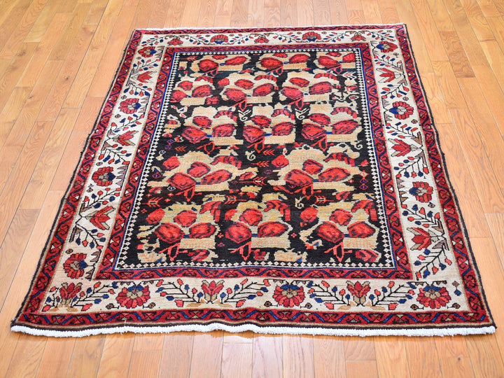 4'5" x 6'1" Vintage Hand Knotted Beige Wool Rectangle Oriental Rug - MOA10266328