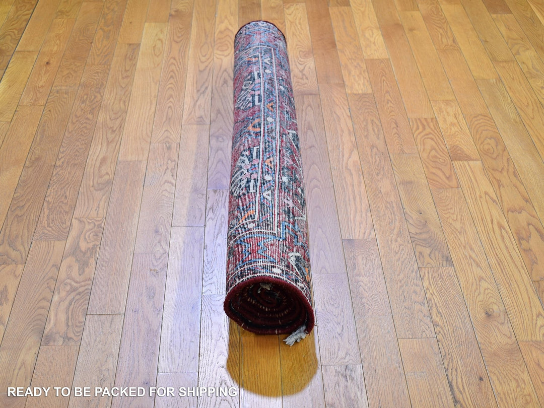 4'4" x 6'8" New Hand Knotted Red Wool Rectangle Oriental Rug - MOA10266339
