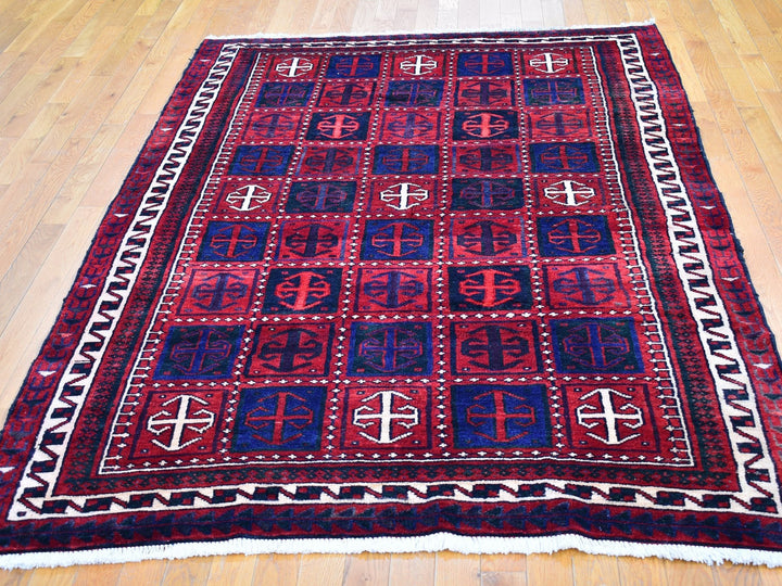 5'8" x 8'6" Vintage Hand Knotted Red Wool Rectangle Oriental Rug - MOA10266341