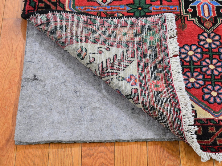 3'8" x 5'3" Vintage Hand Knotted Red Wool Rectangle Oriental Rug - MOA10266345