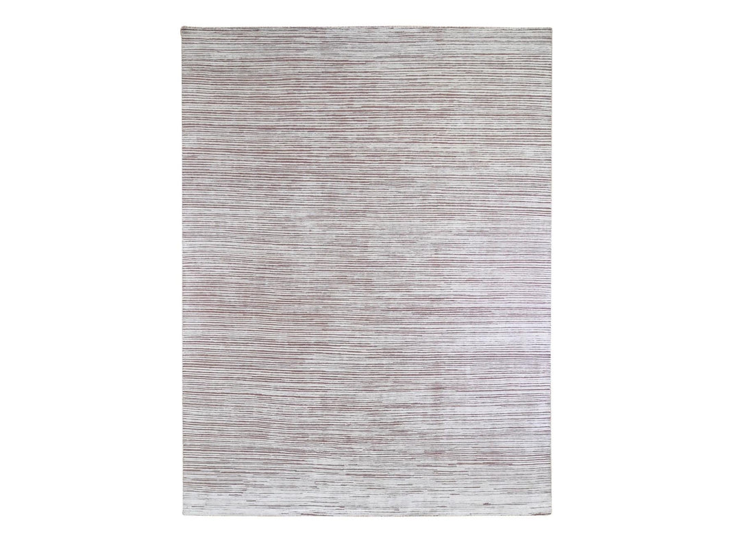 9'1" x 11'10" New Hand Knotted Pink Wool & Silk Rectangle Oriental Rug - MOA10266379