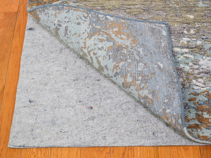 8'1" x 10'0" New Hand Knotted Blue Wool Rectangle Oriental Rug - MOA10266418