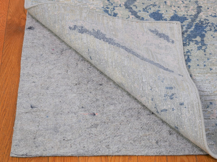 10'0" x 14'1" New Hand Knotted Ivory Wool & Silk Rectangle Oriental Rug - MOA10266443