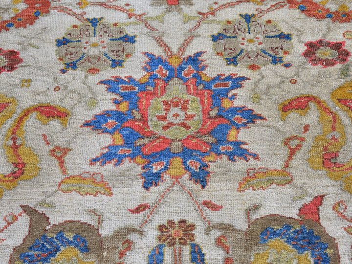 12'0" x 21'0" Vintage Hand Knotted Beige Wool Rectangle Oriental Rug - MOA10266457