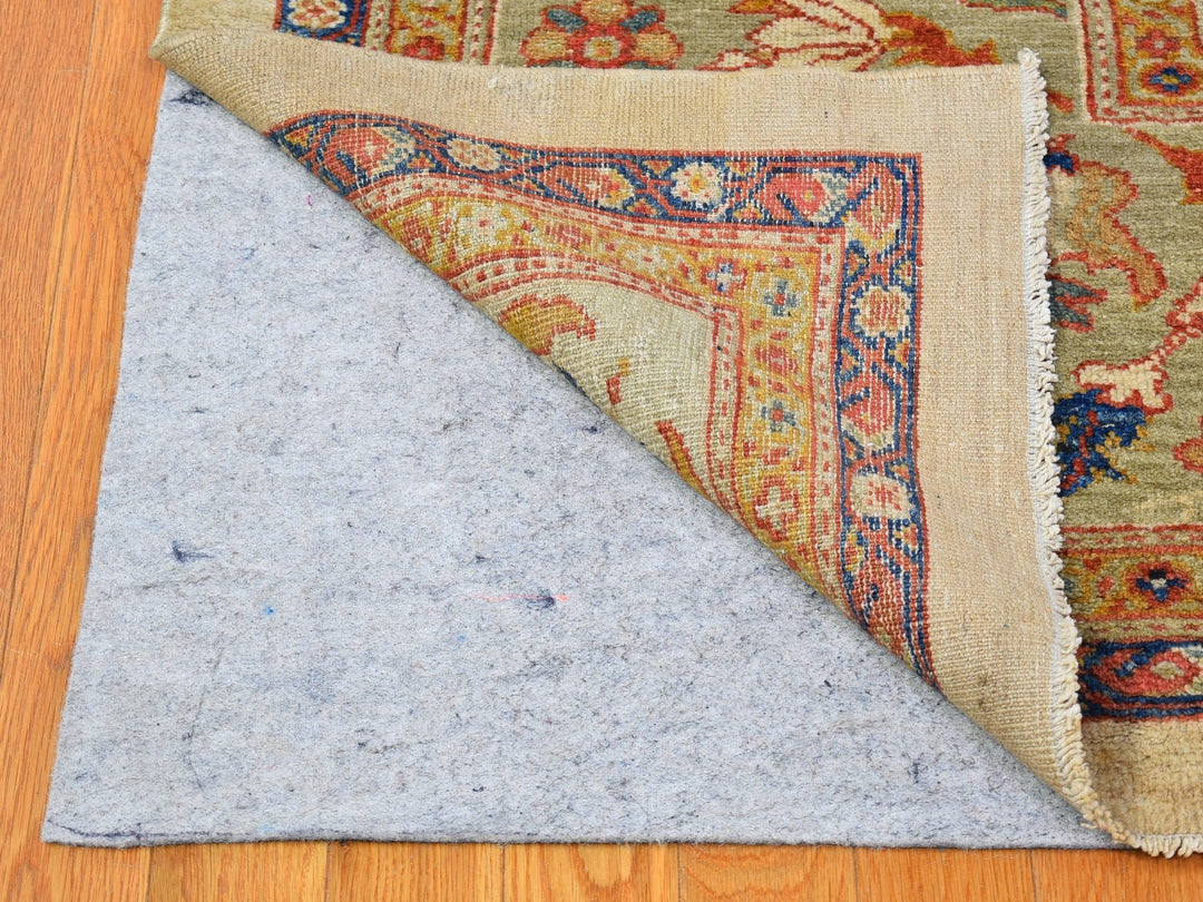 12'0" x 21'0" Vintage Hand Knotted Beige Wool Rectangle Oriental Rug - MOA10266457
