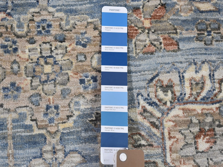 9'0" x 12'0" New Hand Knotted Blue Wool & Silk Rectangle Oriental Rug - MOA10266478
