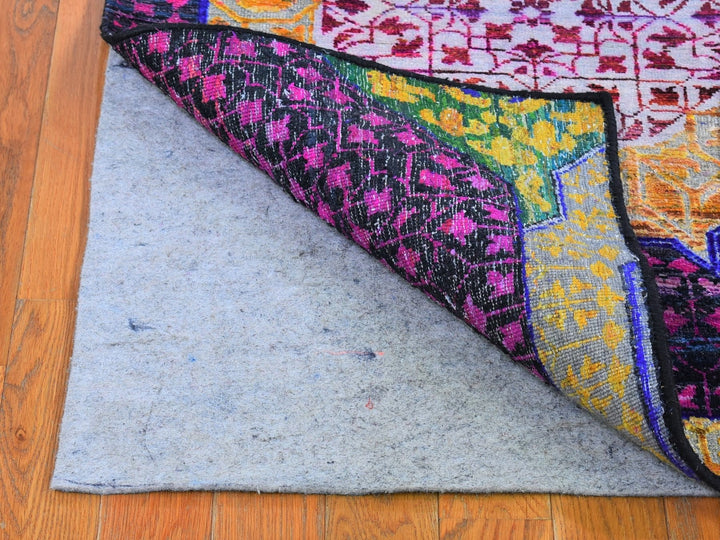 2'6" x 10'4" New Hand Knotted Yellow Wool & Silk Runner Oriental Rug - MOA10266496