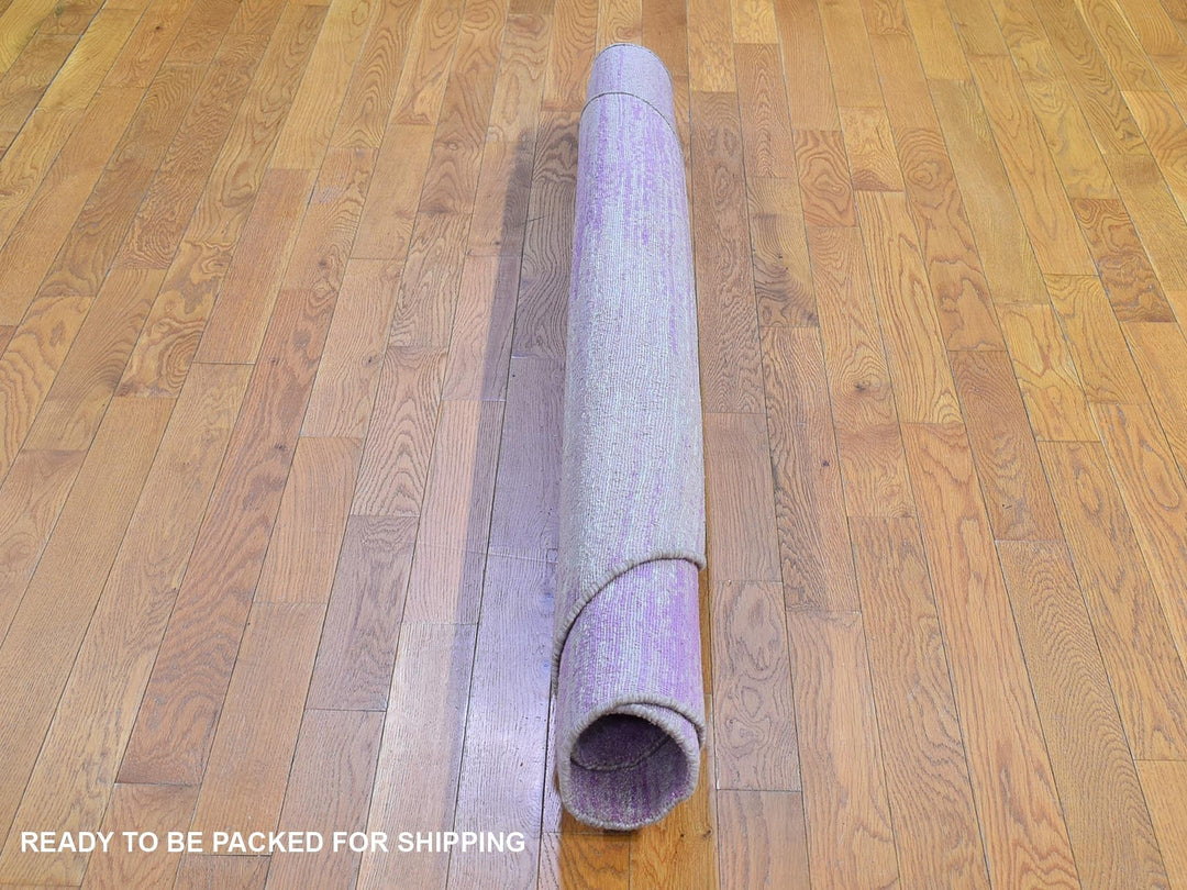 6'0" x 6'0" New Hand Knotted Pink Wool Round Oriental Rug - MOA10266499