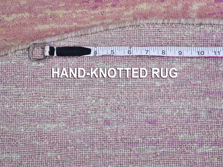 6'0" x 6'0" New Hand Knotted Pink Wool Round Oriental Rug - MOA10266499