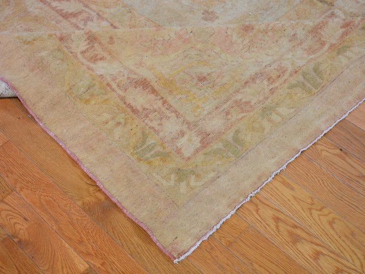 12'1" x 16'9" Vintage Hand Knotted Beige Wool Rectangle Oriental Rug - MOA10266505