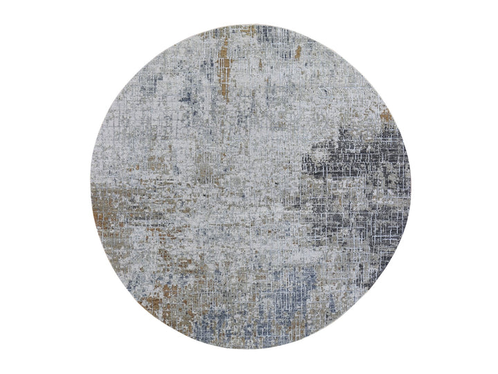 6'0" x 6'0" New Hand Knotted Grey Wool Rectangle Oriental Rug - MOA10266513