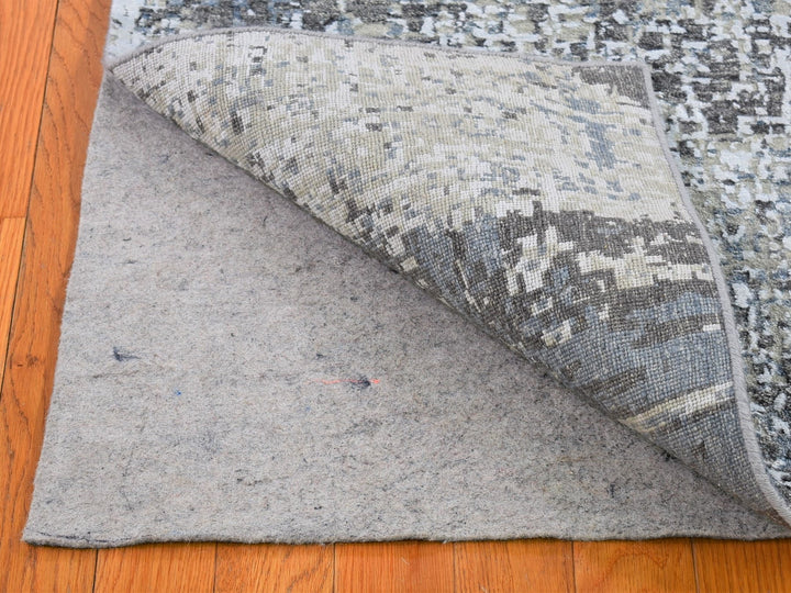 3'1" x 5'0" New Hand Knotted Grey Wool Rectangle Oriental Rug - MOA10266545