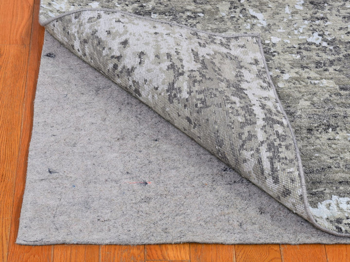 2'6" x 12'0" New Hand Knotted Grey Wool Runner Oriental Rug - MOA10266548