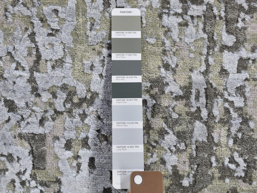 3'0" x 5'2" New Hand Knotted Grey Wool Rectangle Oriental Rug - MOA10266568