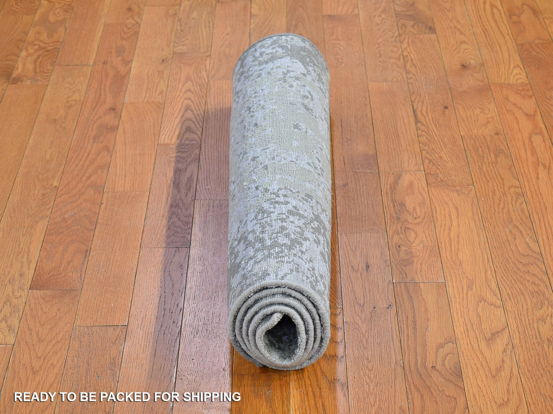 3'0" x 5'2" New Hand Knotted Grey Wool Rectangle Oriental Rug - MOA10266568