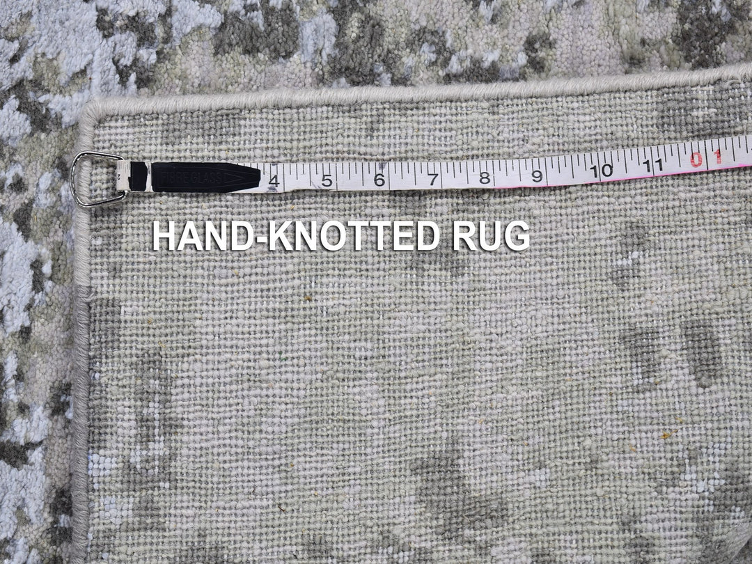 3'0" x 5'2" New Hand Knotted Grey Wool Rectangle Oriental Rug - MOA10266568