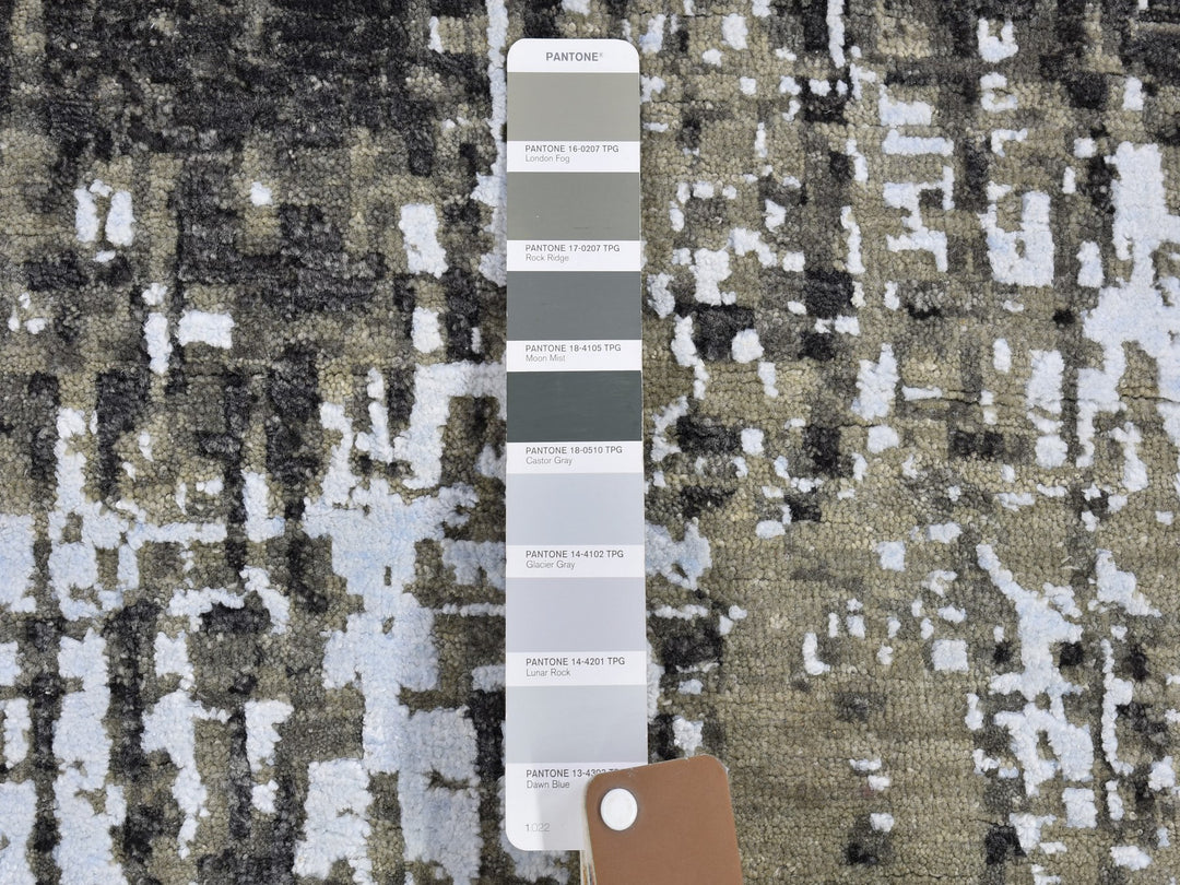 3'0" x 5'2" New Hand Knotted Grey Wool Rectangle Oriental Rug - MOA10266572