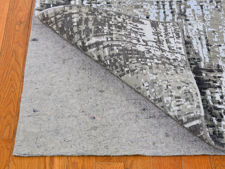 3'0" x 5'2" New Hand Knotted Grey Wool Rectangle Oriental Rug - MOA10266572