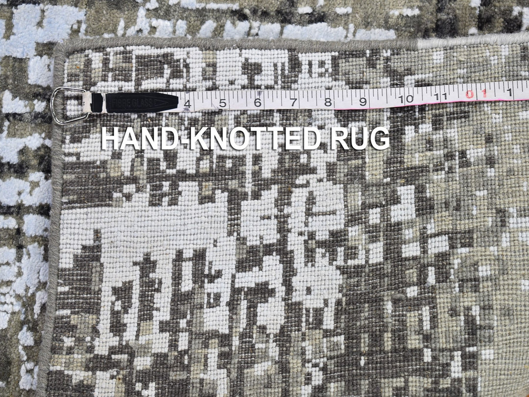 3'0" x 5'2" New Hand Knotted Grey Wool Rectangle Oriental Rug - MOA10266572
