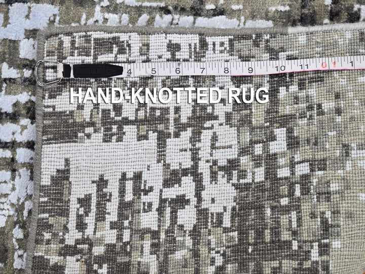3'0" x 5'2" New Hand Knotted Grey Wool Rectangle Oriental Rug - MOA10266572