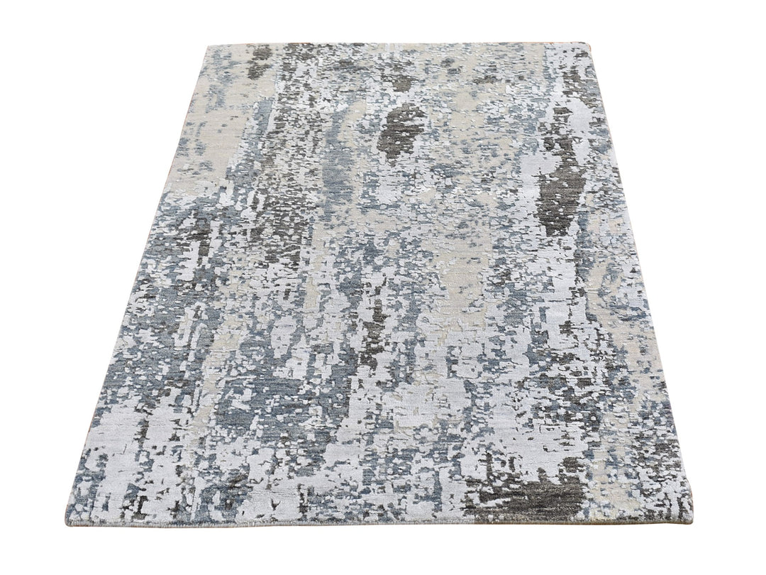 3'0" x 5'0" New Hand Knotted Ivory Wool Rectangle Oriental Rug - MOA10266579