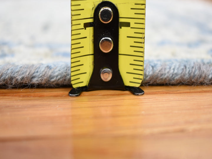 2'6" x 8'0" New Hand Knotted Blue Wool & Silk Runner Oriental Rug - MOA10266587