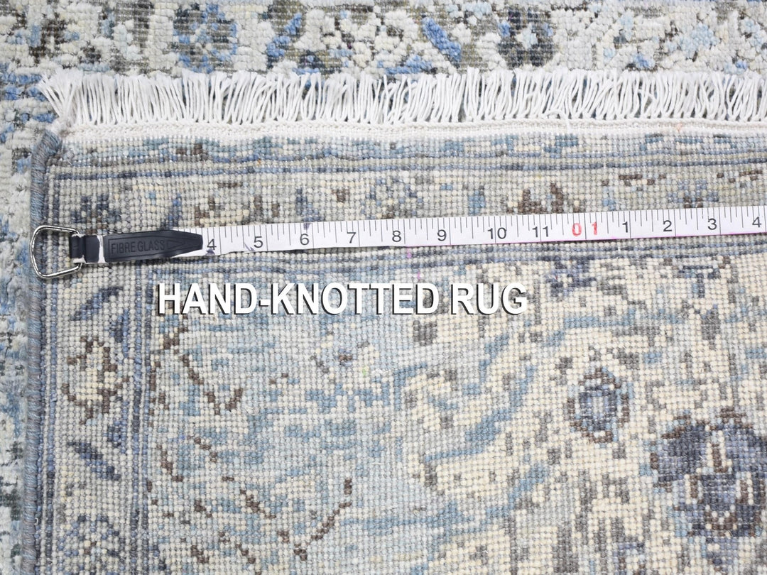 2'6" x 8'0" New Hand Knotted Blue Wool & Silk Runner Oriental Rug - MOA10266587