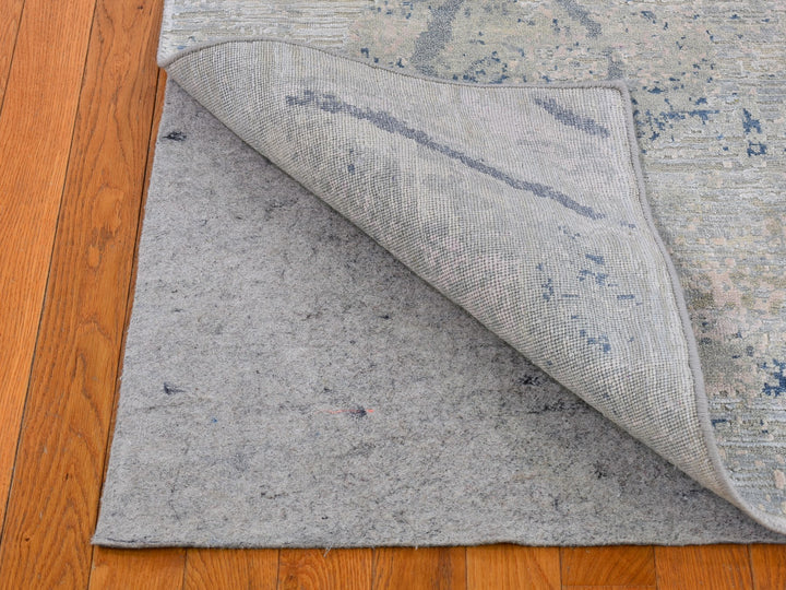 3'0" x 5'5" New Hand Knotted Ivory Wool & Silk Rectangle Oriental Rug - MOA10266589