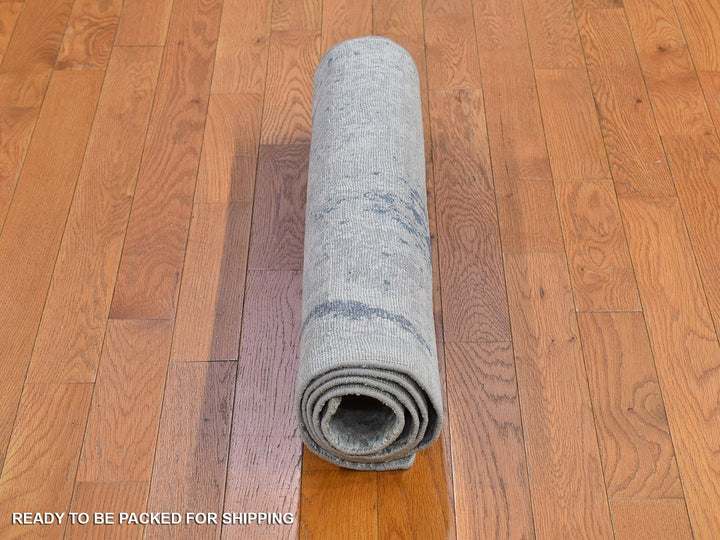 3'0" x 5'5" New Hand Knotted Ivory Wool & Silk Rectangle Oriental Rug - MOA10266589