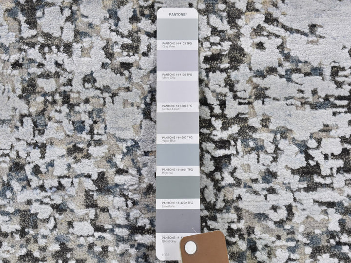 3'0" x 5'0" New Hand Knotted Grey Wool Rectangle Oriental Rug - MOA10266591