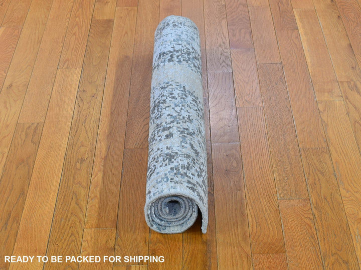 3'0" x 5'0" New Hand Knotted Grey Wool Rectangle Oriental Rug - MOA10266591
