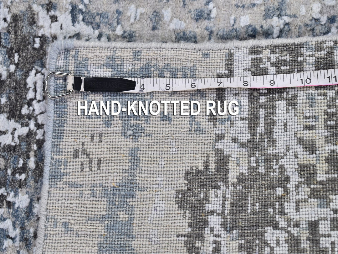3'0" x 5'0" New Hand Knotted Grey Wool Rectangle Oriental Rug - MOA10266591