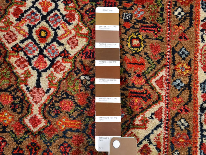 3'6" x 17'4" Vintage Hand Knotted Brown Wool Runner Oriental Rug - MOA10266593