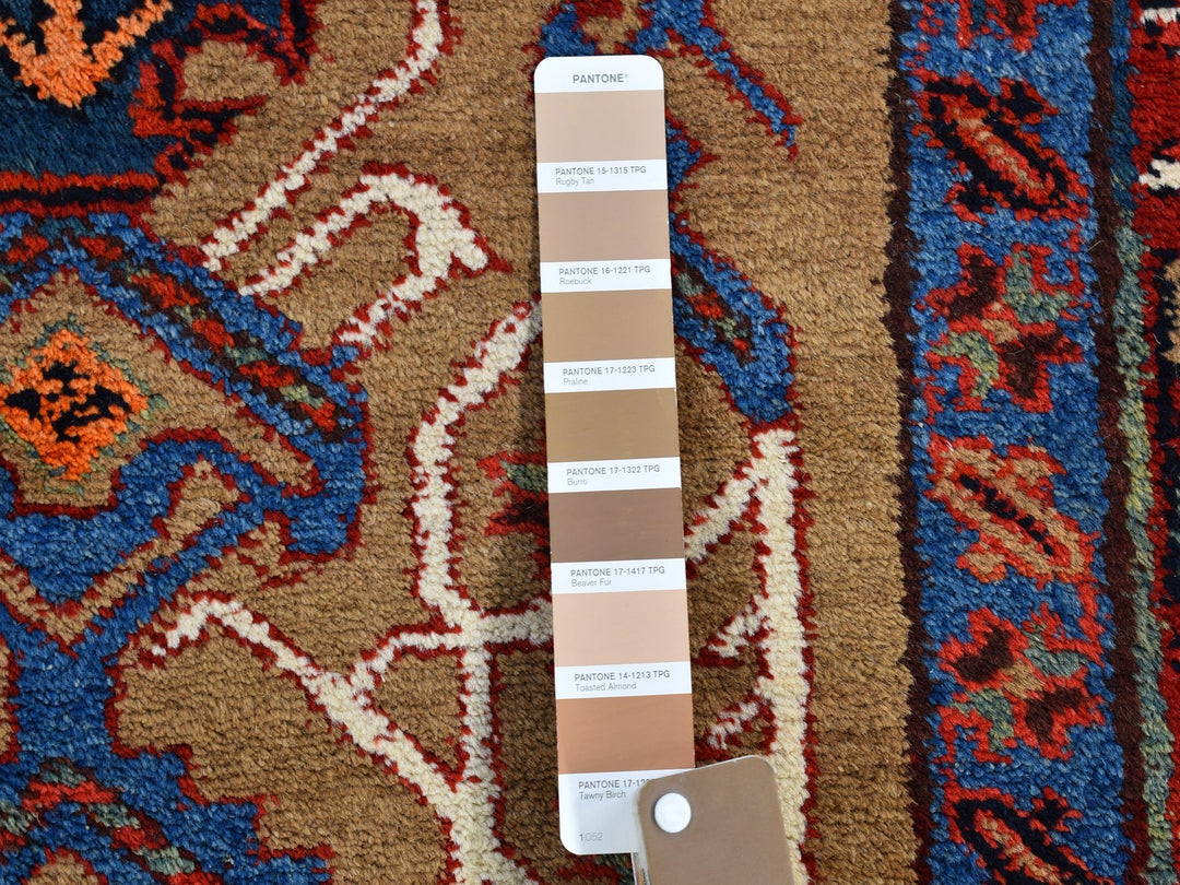 4'1" x 12'8" Vintage Hand Knotted Brown Wool Runner Oriental Rug - MOA10266597
