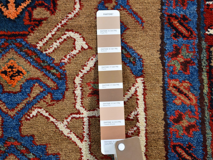 4'1" x 12'8" Vintage Hand Knotted Brown Wool Runner Oriental Rug - MOA10266597
