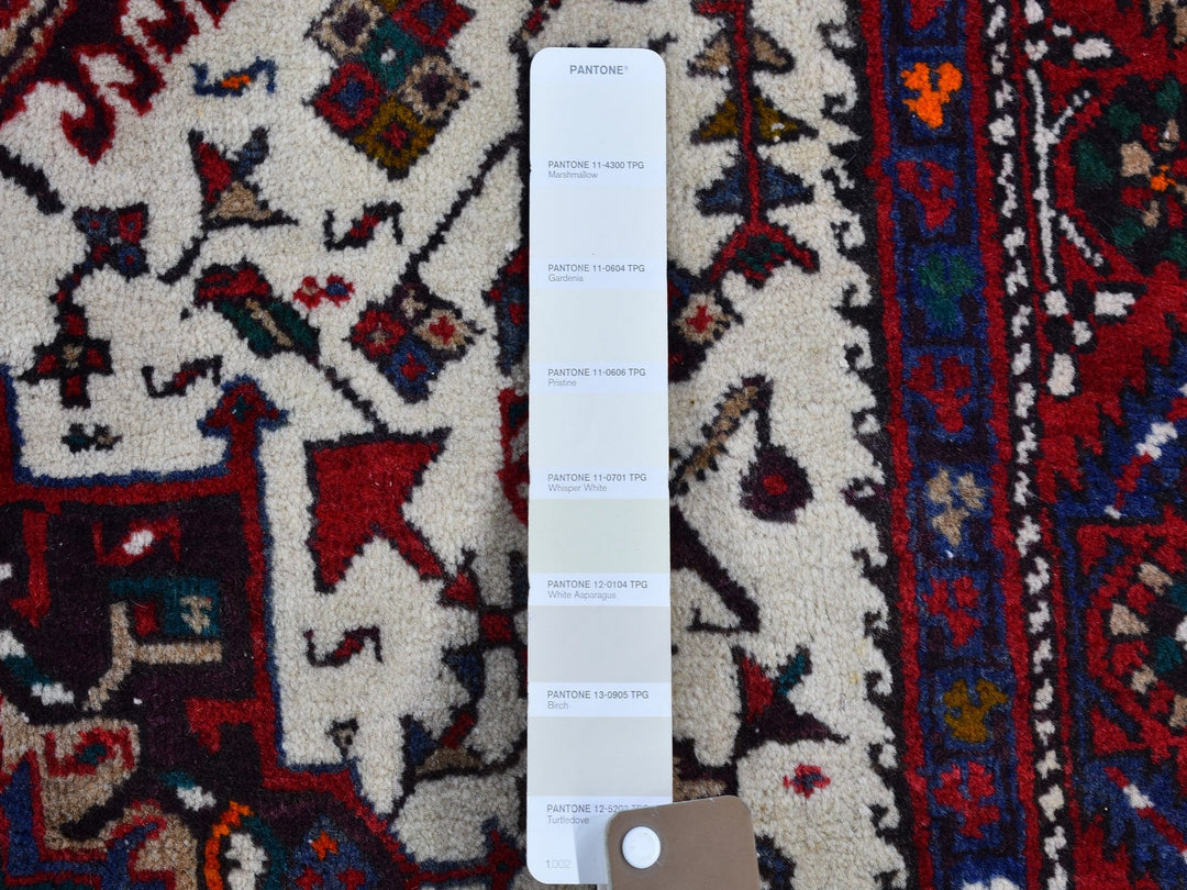 3'4" x 13'8" Vintage Hand Knotted Ivory Wool Runner Oriental Rug - MOA10266602