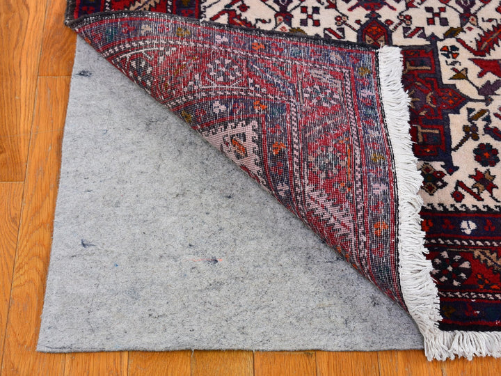 3'4" x 13'8" Vintage Hand Knotted Ivory Wool Runner Oriental Rug - MOA10266602