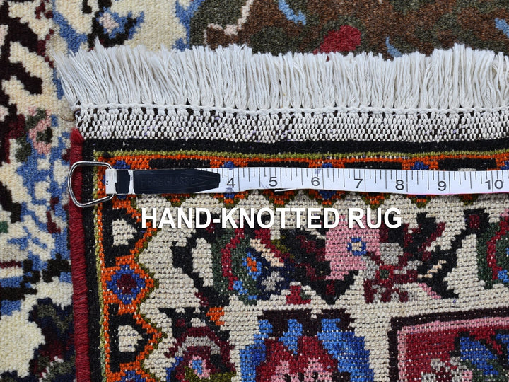 3'7" x 5'0" Vintage Hand Knotted Red Wool Rectangle Oriental Rug - MOA10266628
