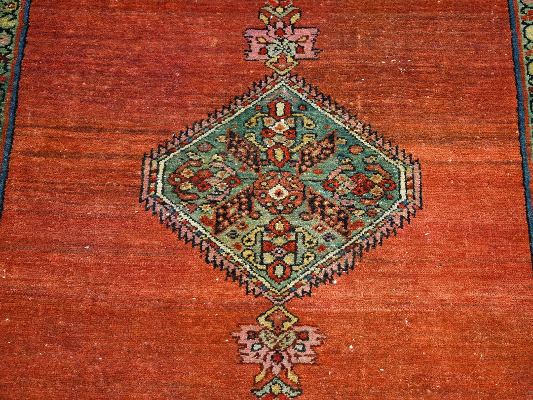 4'8" x 12'0" Vintage Hand Knotted Red Wool Runner Oriental Rug - MOA10266657